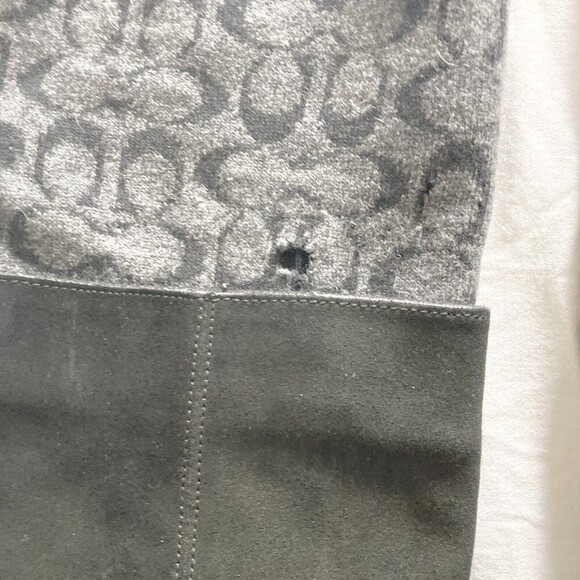 Vintage Coach Women’s Size 8.5 Tatum Black Logo Sock Cuff Boots Leather Wool - Picture 7 of 12